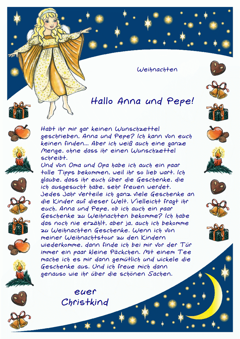 Ein Brief vom Christkind Text 4