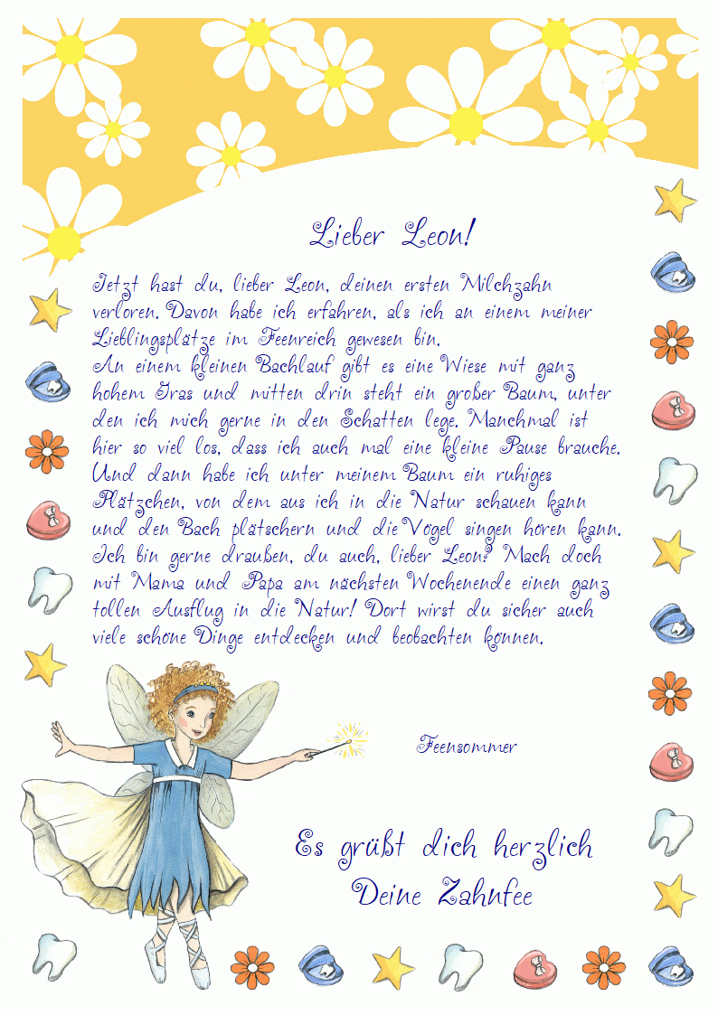 Ein Brief von der Zahnfee Text 3